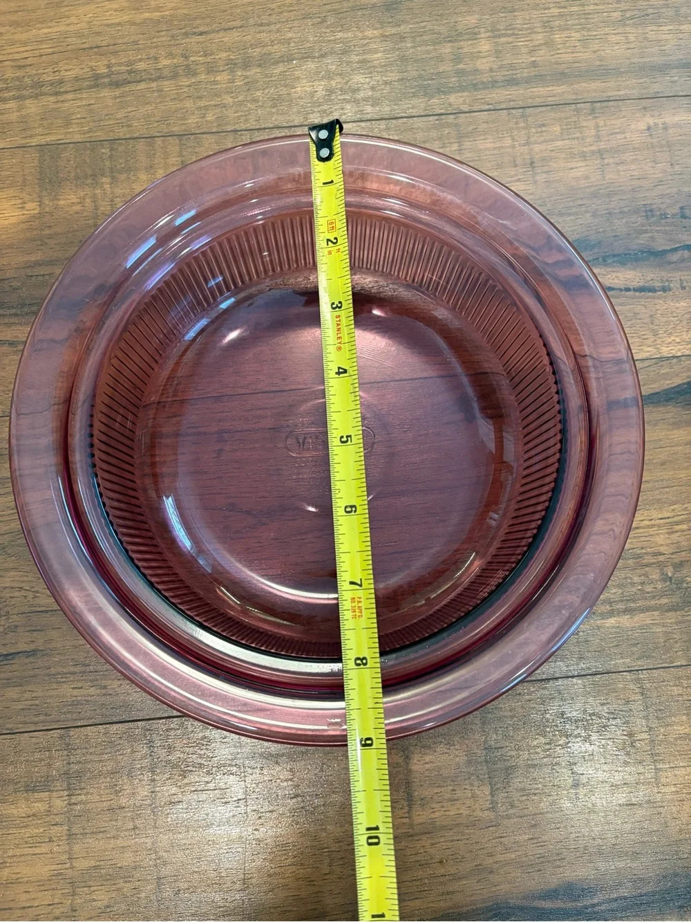 Vintage PYREX VISION Cranberry 1 Qt V-31-B  Round Ribbed Covered Casserole Dish
